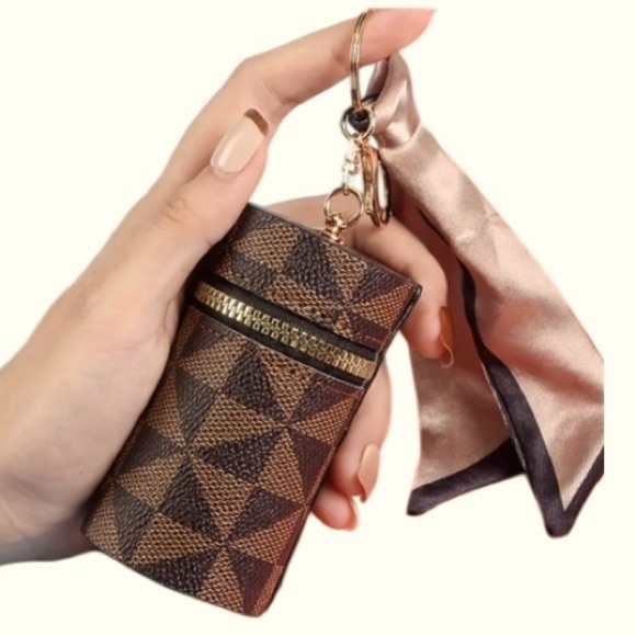 NWT Trendy Mini Retro Multifunctional Coin PU Leather Purse with Scarf - Picture 8 of 13